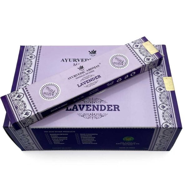 Ayurvedic Aromas Lavender Masala Incense, 15 gm, Pack of 12 - Image 2