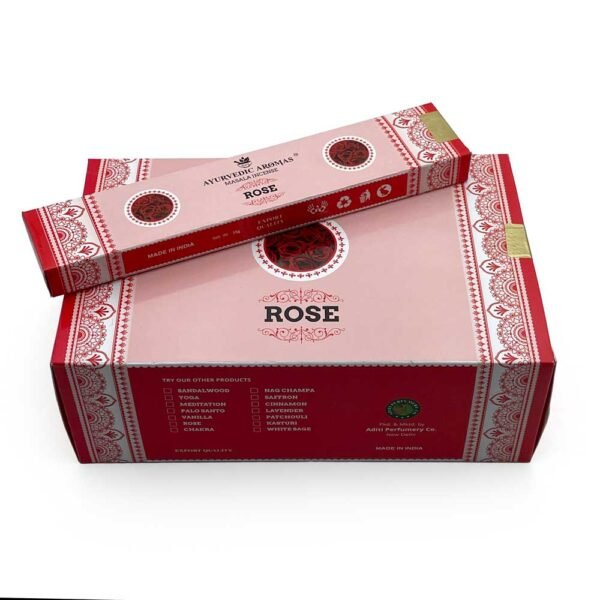 Ayurvedic Aromas Rose Masala Incense, 15 gm, Pack of 12 - Image 3