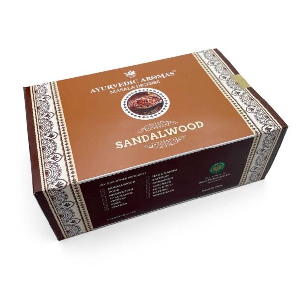 Ayurvedic Aromas Sandalwood Masala Incense, 15 gm, Pack of 12