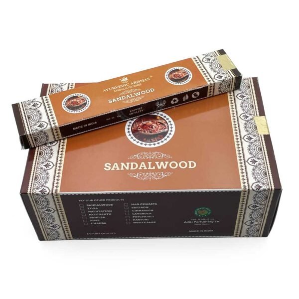 Ayurvedic Aromas Sandalwood Masala Incense, 15 gm, Pack of 12 - Image 4