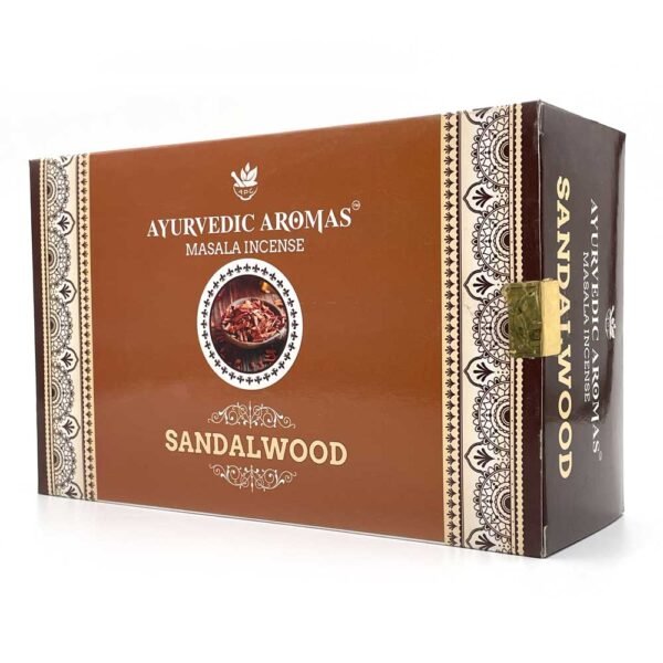 Ayurvedic Aromas Sandalwood Masala Incense, 15 gm, Pack of 12 - Image 3